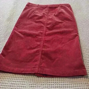 Vtg Corduroy maroon cottagecore midi skirt